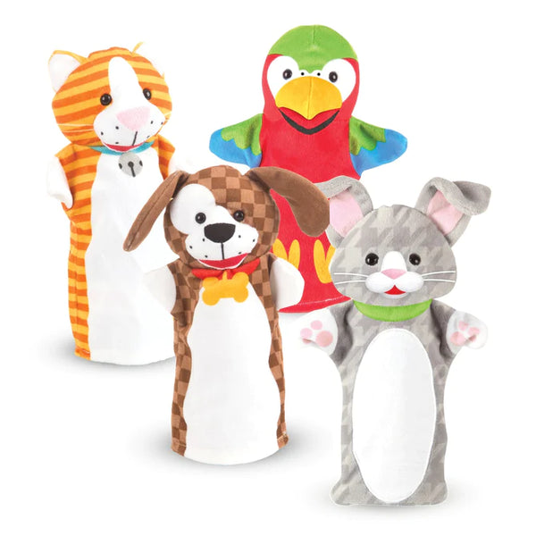 Melissa & Doug Playful Pets Hand Puppets, Set of 4 (LCI 9084)