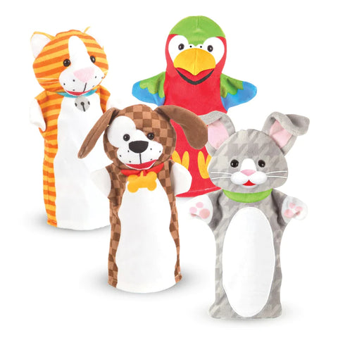 Melissa & Doug Playful Pets Hand Puppets, Set of 4 (LCI 9084)