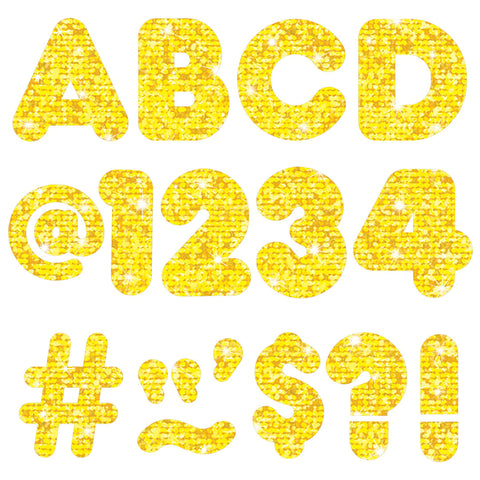 Trend Yellow Sparkle 4-Inch Casual Uppercase Ready Letters (T 1616)