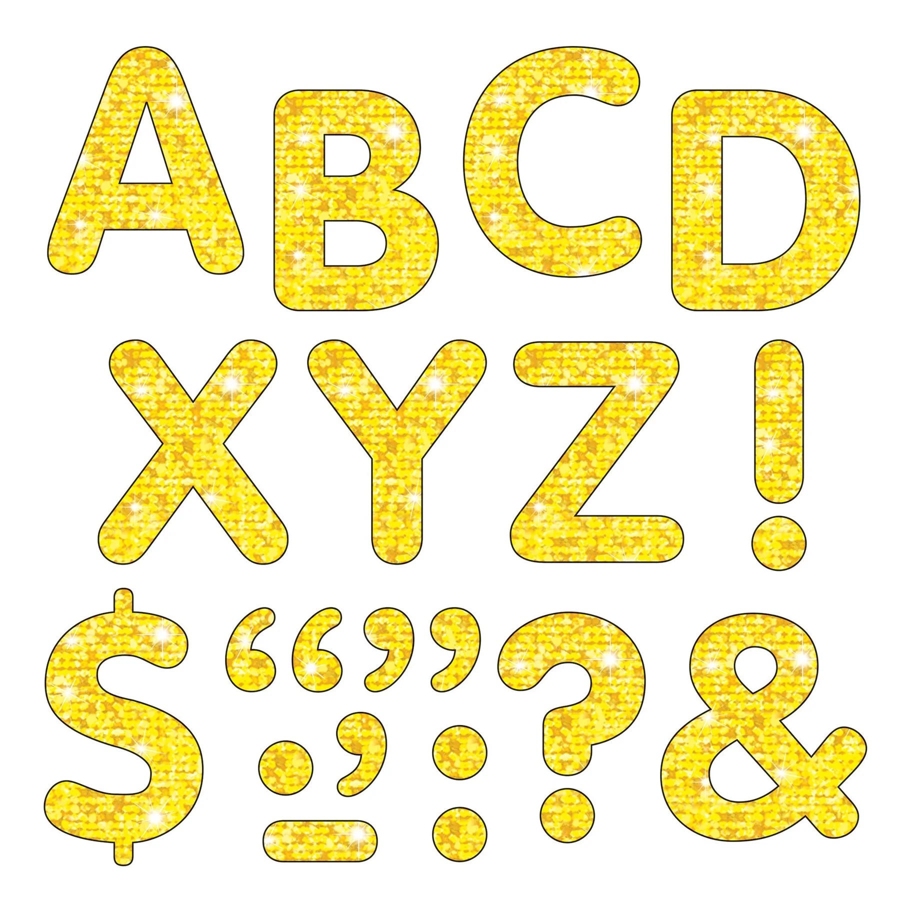 Trend Yellow Sparkle 2-Inch Letters & Marks STICKEZE Stick On Letters (T78304)