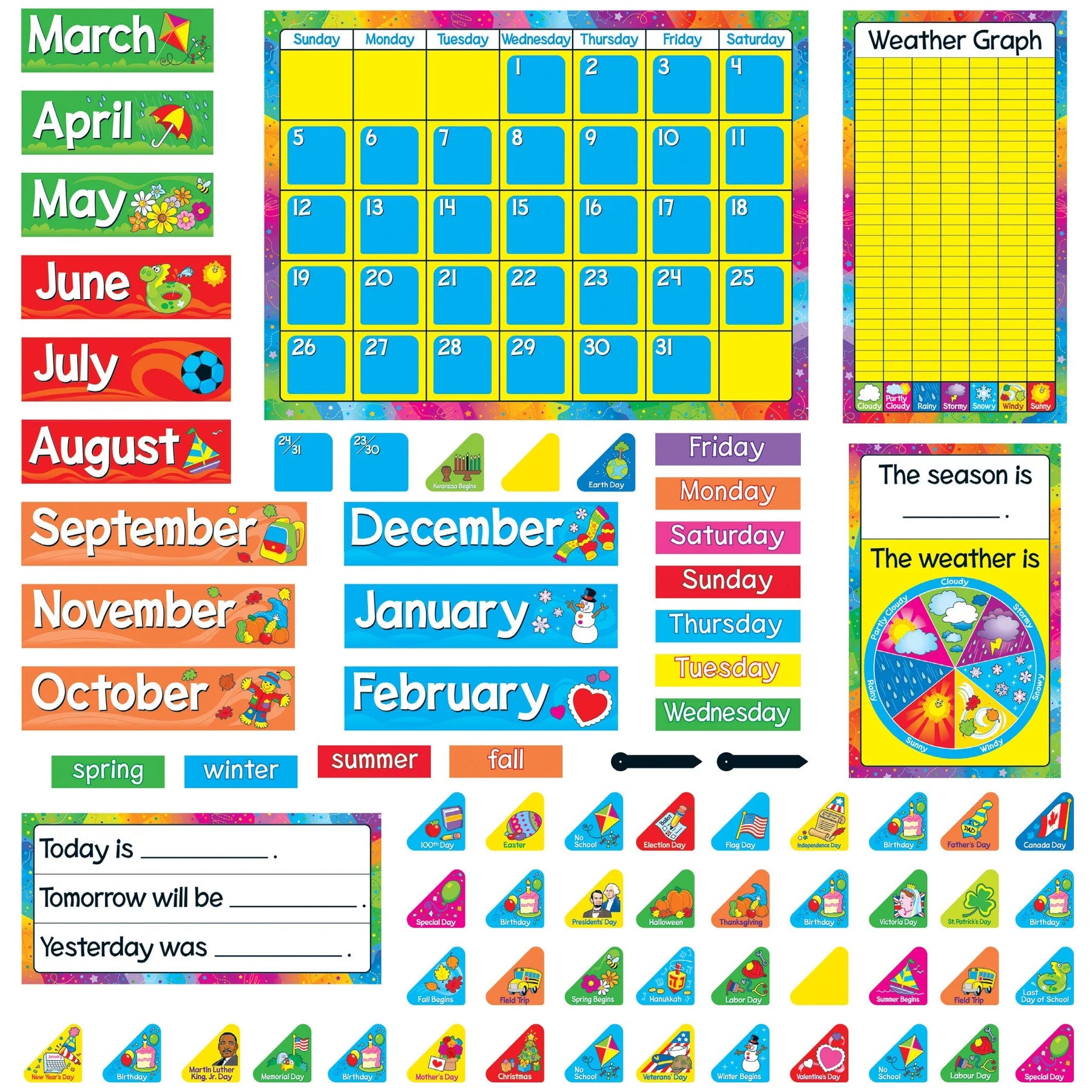 Trend Year Around Calendar Bulletin Board Set (T 8096)