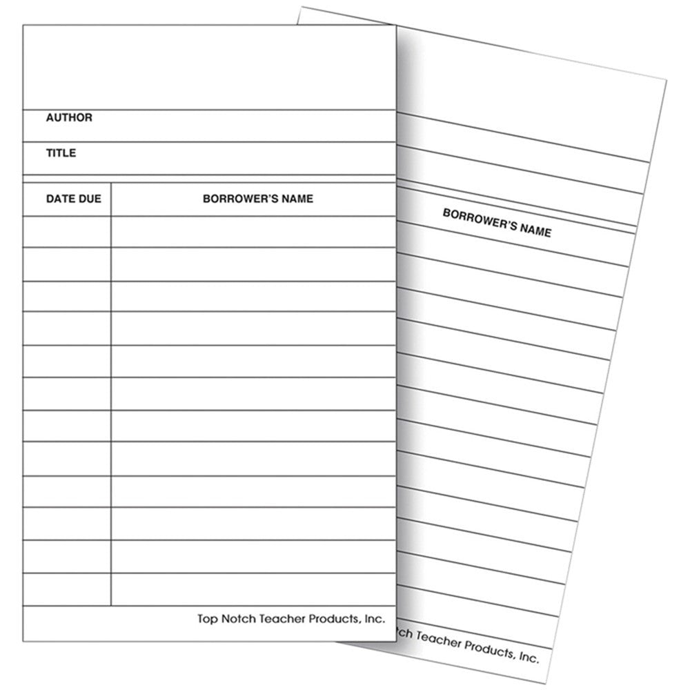 Top Notch Teacher Products 500 White Library Cards (TOP 367)