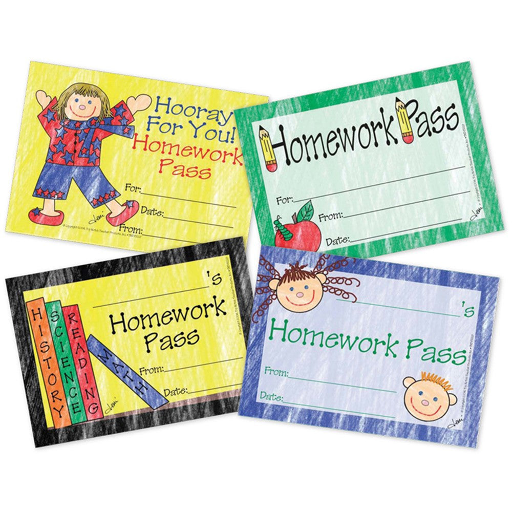 Top Notch Teacher Rewards Cards Homework Pass, Pack of 32 (TOP 5229 ...