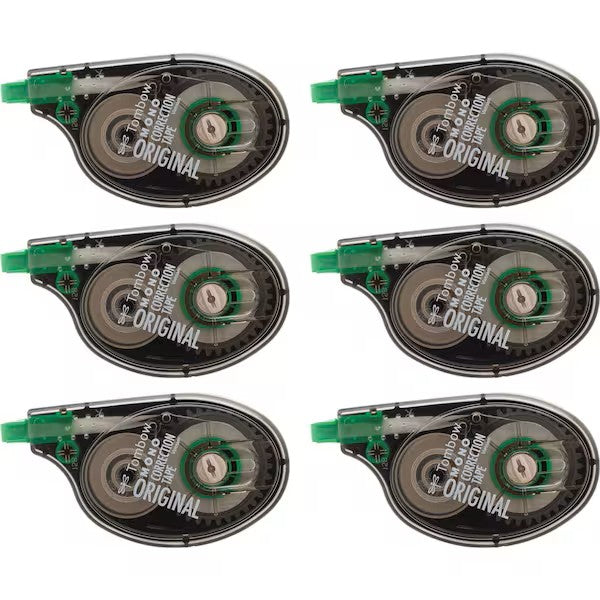 Tombow MONO Correctional Tape, Original, 6- Pack (TB 68620-6)