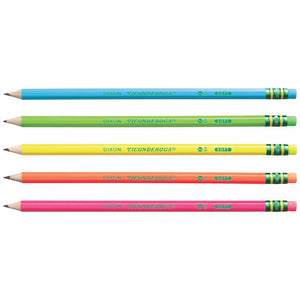 Ticonderoga Neon Pencils, Bonus Neon Erasers Included, Pack of 48 (13948)