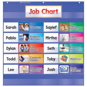 Scholastic Class Jobs Pocket Chart, Blue (SC 511480)