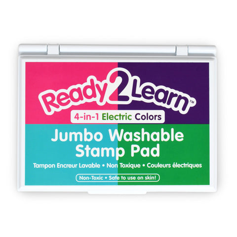 Learning Advantage Ready 2 Learn Jumbo Washable Stamp Pad 4 in 1 Electric Colors (CE 10052)