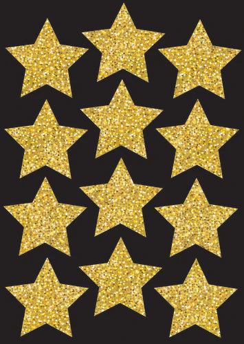 Ashley DIe-Cut Gold Sparkle Magnet Stars (ASH 30400)