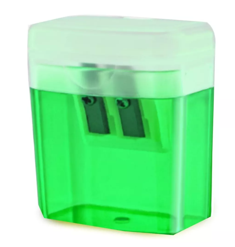 Enday Dual Blade Sharpener w/ Lid and Receptacle, Assorted Colors