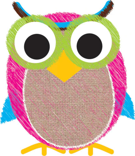 Ashley Burlap Scribble Owl Magnetic Whiteboard Eraser (ASH 10049)