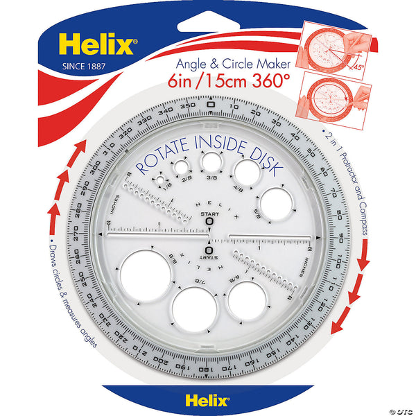 Maped Helix Angle and Circle Maker 6 in/15cm Assorted Colors (MAP36002)
