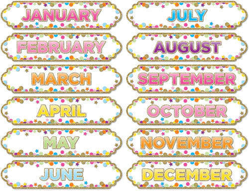 Ashley Magnetic Die-Cut Time Savers, Confetti Months of the Year (ASH 19008)