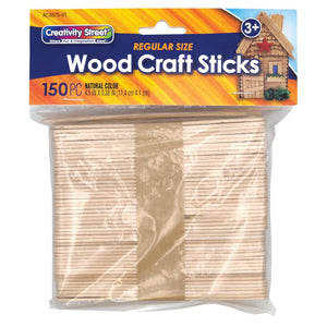 Pacon Regular Wood Sticks, 4-1/2" X 3/8" Natural, 150 Pieces (PAC 3675-01)