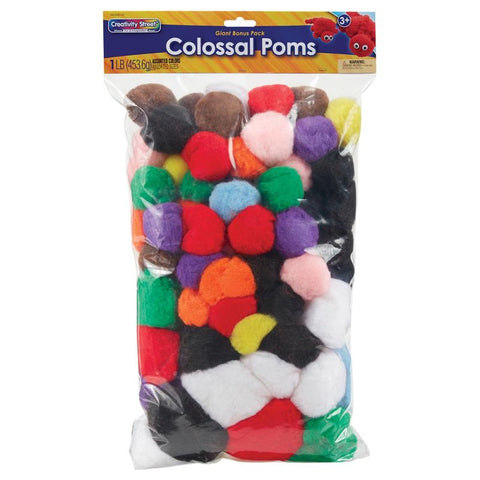 Creativity Street Colossal Poms, Assorted Sizes and Colors, 1 lb. (DIXPAC8181-01)
