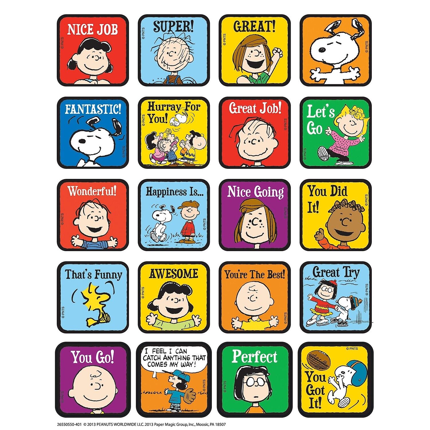 Eureka Motivational Theme Sticker Pack Peanuts 120/Pack (EU 655055)