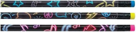 Moon's Designer Pencils, Neon Lights, Assorted Designs, 24 Pack  (RM 52299)