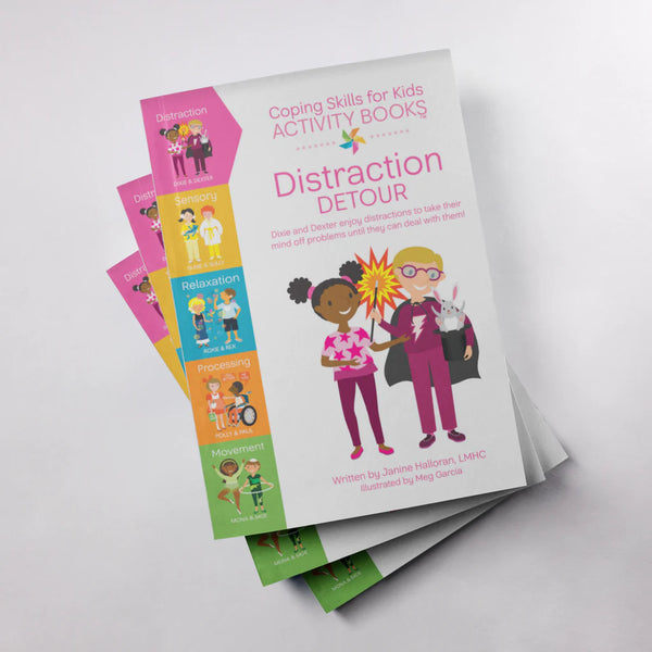 Coping Skills for Kids Distraction Detour Activity Book (CSKABDD)