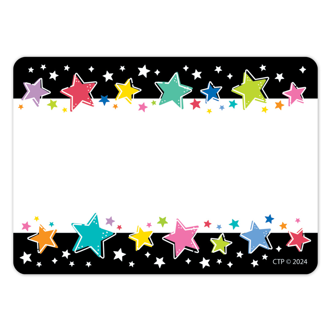 CTP Star Bright Colorful Stars on Black Labels (CTP 10942)