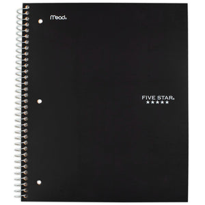 Five Star Wirebound Notebook, 1 Subject, Wide Ruled, 10 1/2" x 8", Assorted Colors (05200)
