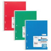Mead® Spiral® Notebook 3 Sub 120ct Wide-Ruled (05746)