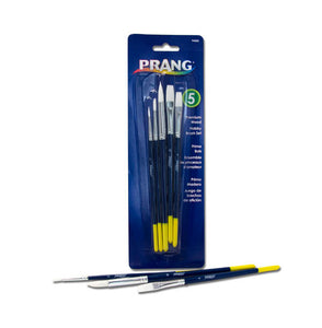 Prang Premium Wood Hobby Paint Brush Set, 5 Count, Assorted Sizes (94005)