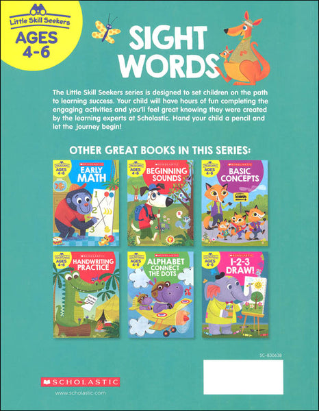 Scholastic Little Skill Seekers SIGHT WORDS Activity Book Ages 4-6 (830638)