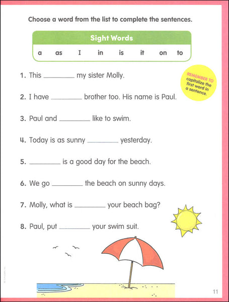Scholastic Little Skill Seekers SIGHT WORDS Activity Book Ages 4-6 (830638)
