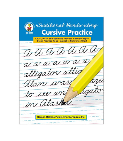 Carson Dellosa Traditional Handwriting: Cursive Practice Resource Book Grade 2-5 Paperback (CD 0888)