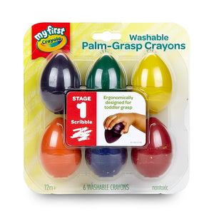 My First Crayola Washable Palm Grasp Crayons, 6 Count (81-1451)