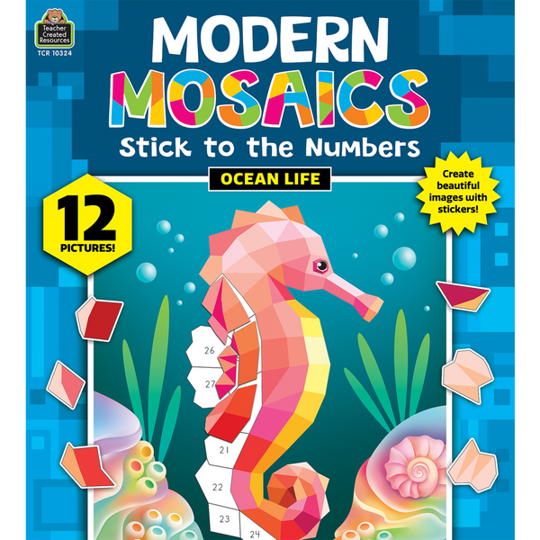 Teacher Created Ocean Life Modern Mosaics Stick to the Numbers (TCR 10324)