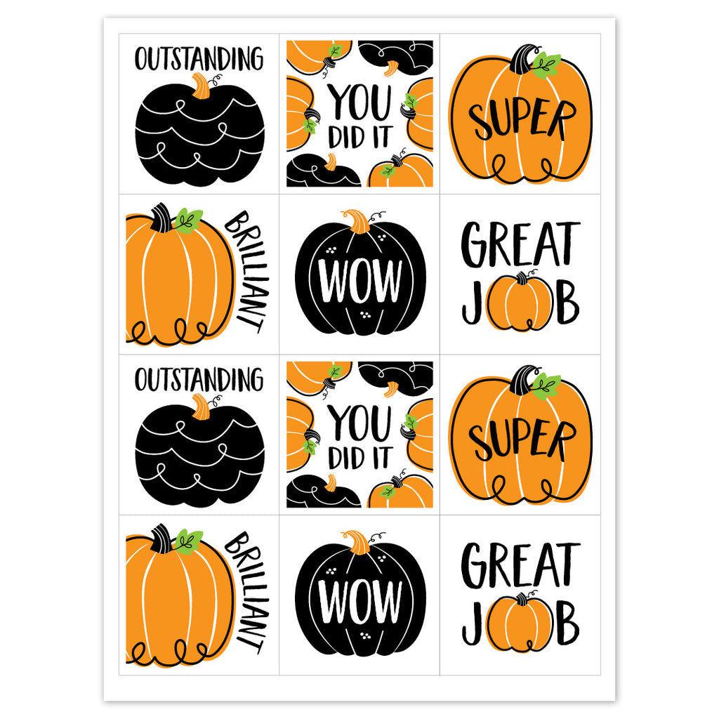 Creative Teaching Doodle Pumpkin Rewards Stickers, 60 Stickers (CTP 10624)