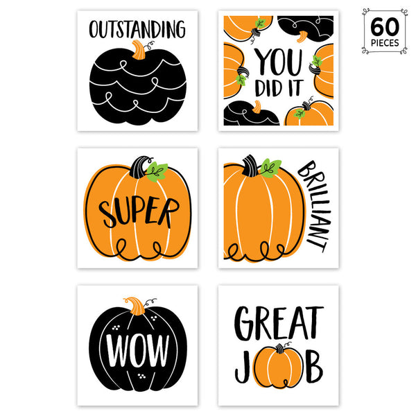 Creative Teaching Doodle Pumpkin Rewards Stickers, 60 Stickers (CTP 10624)