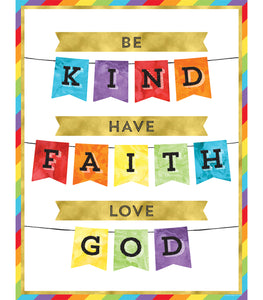 Carson Dellosa Be Kind Have Faith Love God Chart (CD-114283)