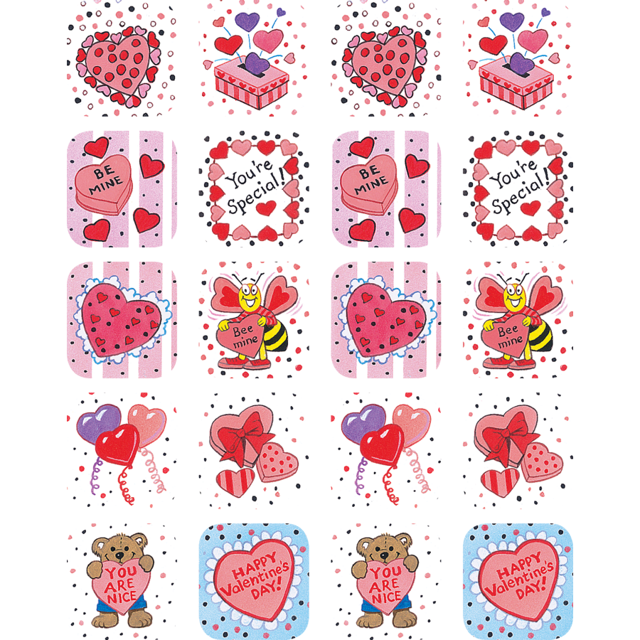 Teacher Created Valentine's Day Stickers (TCR 1258)