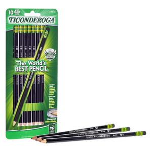Ticonderoga Black Wood-Cased #2 Pencils, 10 Pack (X 13915)