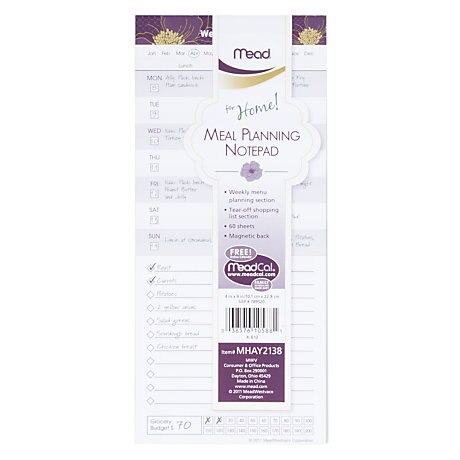 Mead for Home! Meal Planning Notepad, 60 Sheets (MHAY2138)