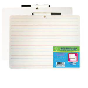 Flipside Double Sided Red & Blue Ruled Dry Erase Board 9"x12" (FLP 19034)