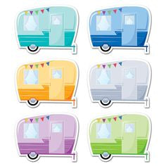 Creative Teaching Woodland Friends Vintage RV Trailers 6" Cut-Outs, 36 Pieces (CTP5955)