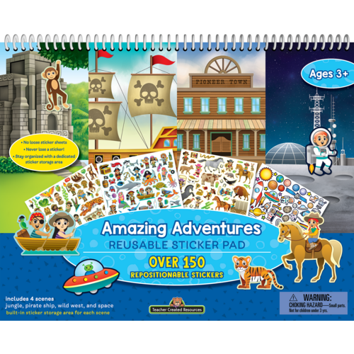 Teacher Created Amazing Adventures Reusable Sticker Pad (TCR  20114)