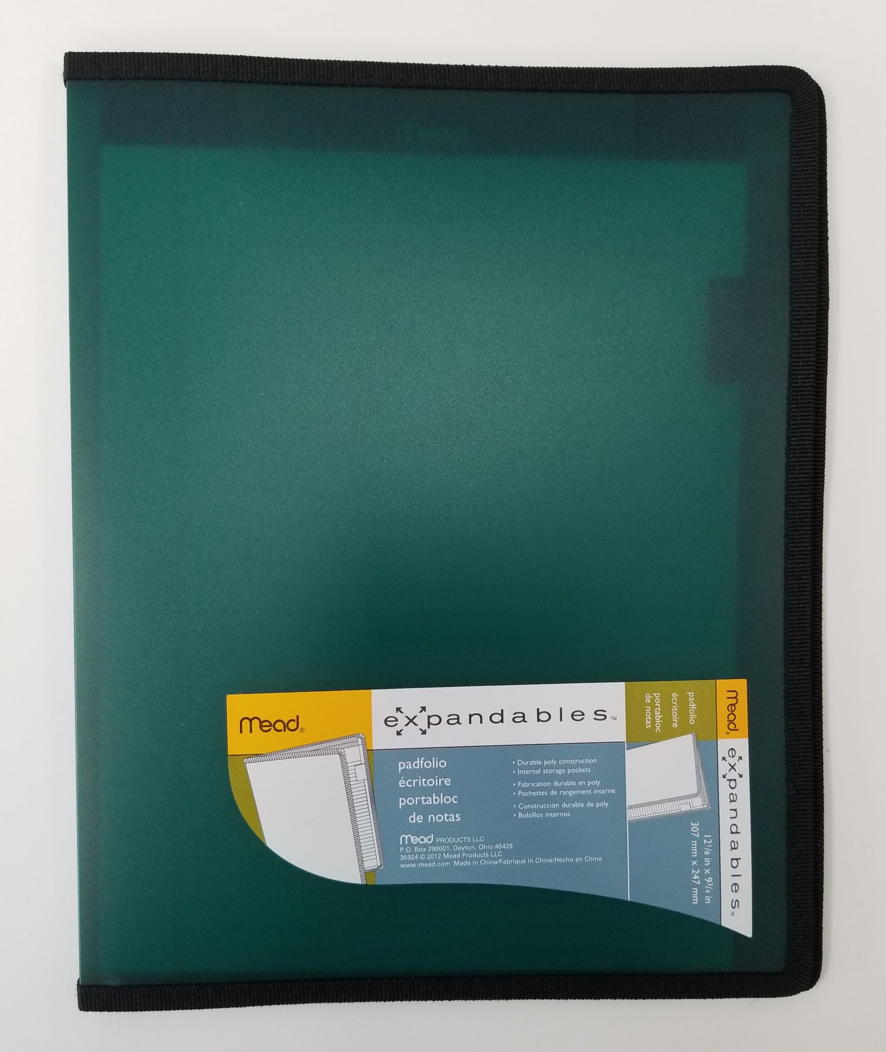 Mead Expandables Padfolio , 12 1/8 in by 9 3/4 in incl Writing Pad (35924)