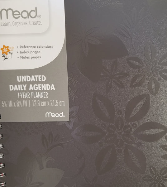 Mead Undated Daily Agenda 1-Year Planner (KDD39610)