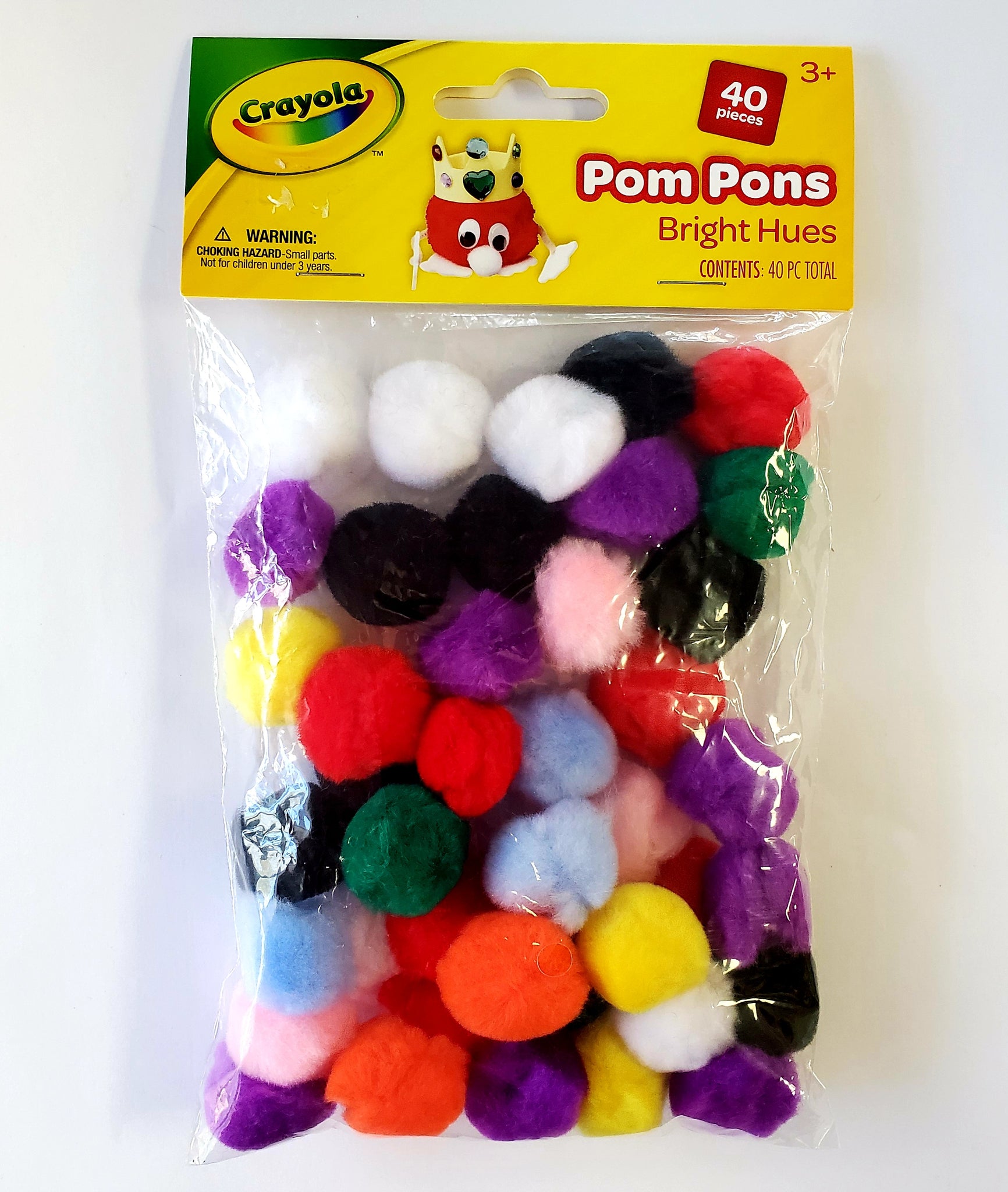 Crayola 1" Pom Pons, Bright Hues, 40 Pieces (AC8113-01)