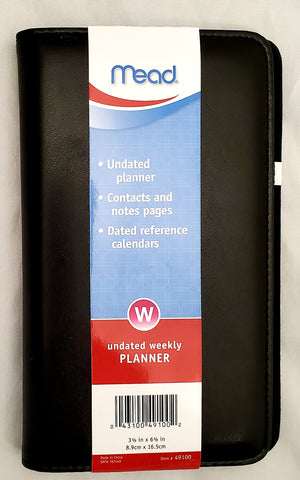 Mead Weekly Planner, Undated, Wirebound, 3.5" x 6.5", Assorted Colors (49100)