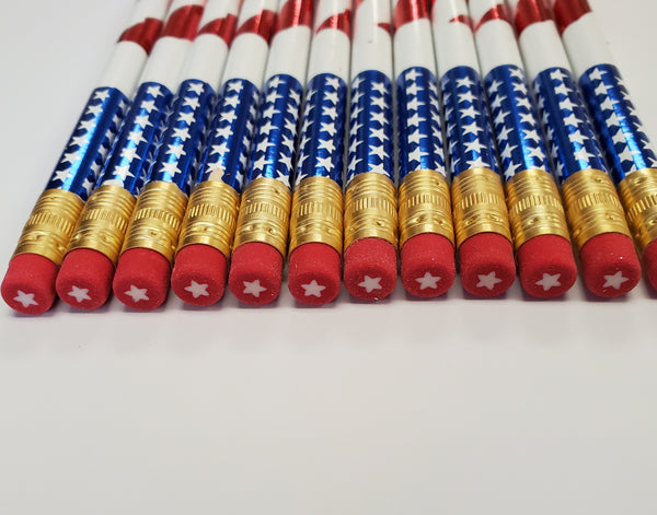 Moon STARS & STRIPES #2 Pencils, Pack of 12 (00229)