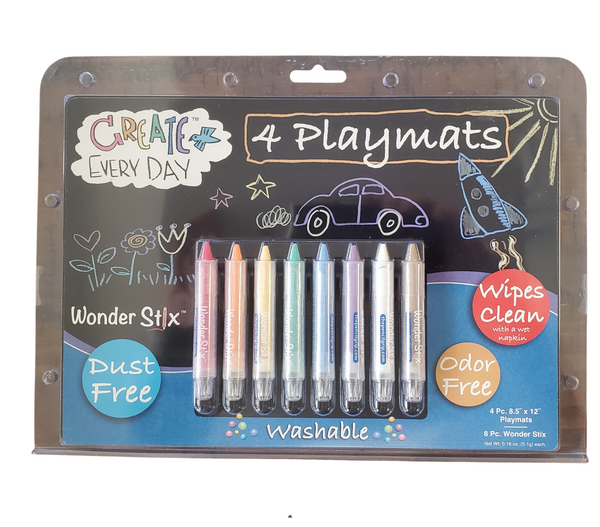Black Board Playmat Kit, with Wonder Stix Art Chalk (TPG-648)