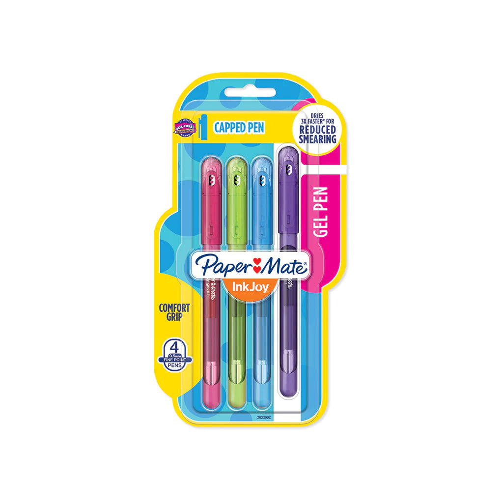 Paper Mate Inkjoy Gel Capped, 0.5 mm, 4 Colors