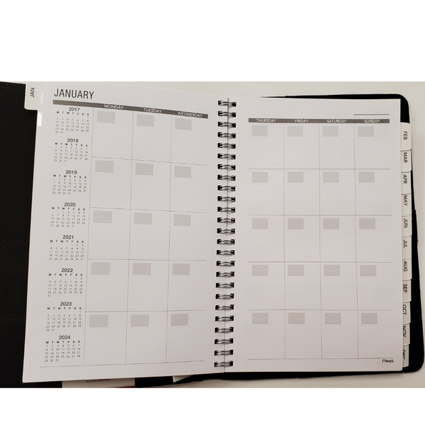 Mead Printed Canvas Black Floral Classic Weekly/Monthly Planner (49106)