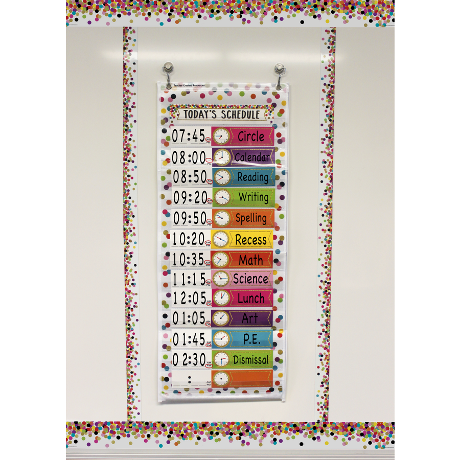 Confetti 14 Pocket Daily Schedule Pocket Chart, 13\, image size:900x900