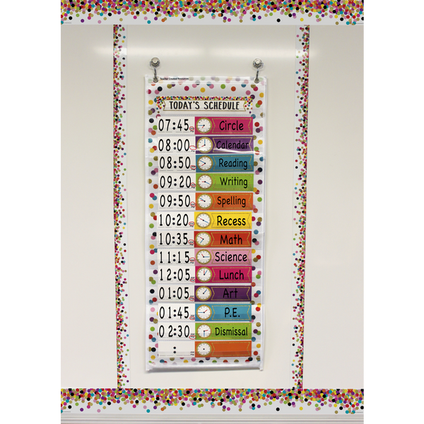 Teacher Created Confetti 14 Pocket Daily Schedule Pocket Chart (TCR 20330)