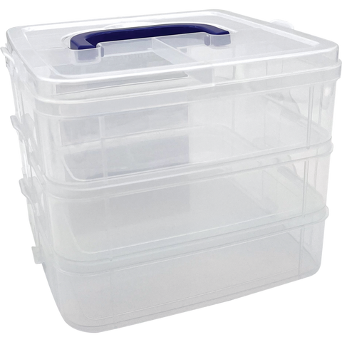 Teacher Created Clear Stackable Storage Containers, 3 Bases (TCR 20449)